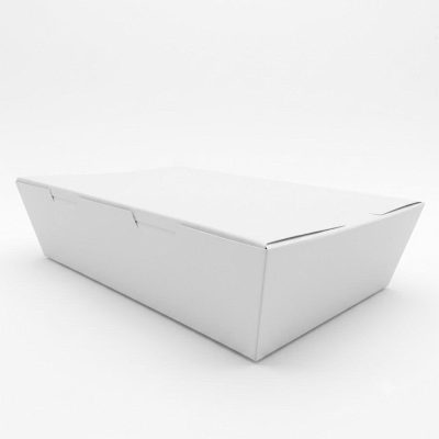 Flat-lid rectangular containers white